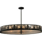 Meyda Lighting Mountain Pine 48" 8-Light Textured Black Inverted Pendant Light With Silver Mica Shade Glass