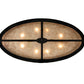 Meyda Lighting Mountain Pine 48" 8-Light Textured Black Inverted Pendant Light With Silver Mica Shade Glass
