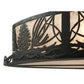Meyda Lighting Mountain Pine 48" 8-Light Textured Black Inverted Pendant Light With Silver Mica Shade Glass