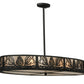 Meyda Lighting Mountain Pine 48" 8-Light Textured Black Inverted Pendant Light With Silver Mica Shade Glass