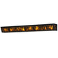 Meyda Lighting Mountain Pine 48" 8-Light Textured Black Vanity Light With Amber Mica Shade Glass