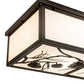 Meyda Lighting Mountain Pine 50" 6-Light Oil Rubbed Bronze Island Flush Mount Light With White Art Shade Glass
