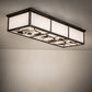 Meyda Lighting Mountain Pine 50" 6-Light Oil Rubbed Bronze Island Flush Mount Light With White Art Shade Glass
