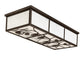 Meyda Lighting Mountain Pine 50" 6-Light Oil Rubbed Bronze Island Flush Mount Light With White Art Shade Glass