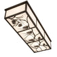 Meyda Lighting Mountain Pine 50" 6-Light Oil Rubbed Bronze Island Flush Mount Light With White Art Shade Glass
