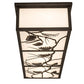 Meyda Lighting Mountain Pine 50" 6-Light Oil Rubbed Bronze Island Flush Mount Light With White Art Shade Glass