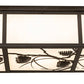 Meyda Lighting Mountain Pine 50" 6-Light Oil Rubbed Bronze Island Flush Mount Light With White Art Shade Glass