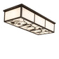 Meyda Lighting Mountain Pine 50" 6-Light Oil Rubbed Bronze Island Flush Mount Light With White Art Shade Glass