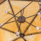 Meyda Lighting Mountain Pine 51" 6-Light Wrought Iron On Rust Inverted Pendant Light With Beige & Honey Art Shade Glass