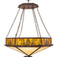 Meyda Lighting Mountain Pine 51" 6-Light Wrought Iron On Rust Inverted Pendant Light With Beige & Honey Art Shade Glass