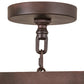 Meyda Lighting Mountain Pine 51" 6-Light Wrought Iron On Rust Inverted Pendant Light With Beige & Honey Art Shade Glass