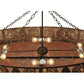 Meyda Lighting Mountain Pine 60" 8-Light Antique Copper Inverted Island Pendant Light With Silver Mica Shade Glass