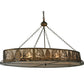 Meyda Lighting Mountain Pine 60" 8-Light Antique Copper Inverted Island Pendant Light With Silver Mica Shade Glass