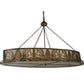 Meyda Lighting Mountain Pine 60" 8-Light Antique Copper Inverted Island Pendant Light With Silver Mica Shade Glass