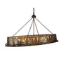 Meyda Lighting Mountain Pine 60" 8-Light Antique Copper Inverted Island Pendant Light With Silver Mica Shade Glass
