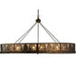 Meyda Lighting Mountain Pine 60" 8-Light Antique Copper Inverted Island Pendant Light With Silver Mica Shade Glass