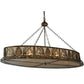 Meyda Lighting Mountain Pine 60" 8-Light Antique Copper Inverted Island Pendant Light With Silver Mica Shade Glass