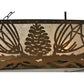 Meyda Lighting Mountain Pine 60" 8-Light Antique Copper Inverted Island Pendant Light With Silver Mica Shade Glass