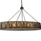 Meyda Lighting Mountain Pine 60" 8-Light Antique Copper Inverted Island Pendant Light With Silver Mica Shade Glass