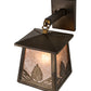 Meyda Lighting Mountain Pine 7" Antique Copper Hanging Wall Sconce With Silver Mica Shade Glass