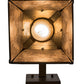 Meyda Lighting Mountain Pine 7" Antique Copper Hanging Wall Sconce With Silver Mica Shade Glass