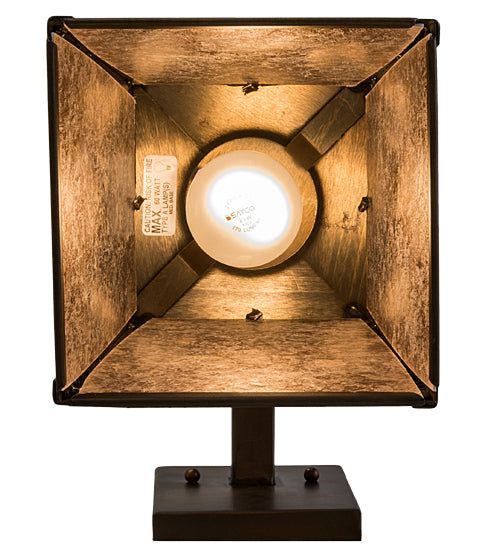 Meyda Lighting Mountain Pine 7" Antique Copper Hanging Wall Sconce With Silver Mica Shade Glass