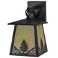 Meyda Lighting Mountain Pine 7" Craftsman Brown Hanging Wall Sconce With Beige Iridescent Shade Glass