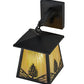 Meyda Lighting Mountain Pine 7" Craftsman Brown Hanging Wall Sconce With Beige Iridescent Shade Glass
