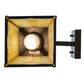 Meyda Lighting Mountain Pine 7" Craftsman Brown Hanging Wall Sconce With Beige Iridescent Shade Glass