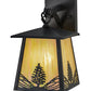 Meyda Lighting Mountain Pine 7" Craftsman Brown Hanging Wall Sconce With Beige Iridescent Shade Glass