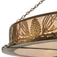 Meyda Lighting Mountain Pine 72" 6-Light Antique Copper Semi-flush Mount Light With Silver Mica Shade Glass