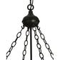 Meyda Lighting Mountain Pine 72" 6-Light Black Inverted Pendant Light With Amber Mica Shade Glass
