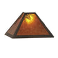 Meyda Lighting Mountain Pine 76" 3-Light Antique Copper Island Pendant Light With Amber Mica Shade Glass