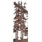 Meyda Lighting Mountain Pine 76" 3-Light Antique Copper Island Pendant Light With Amber Mica Shade Glass