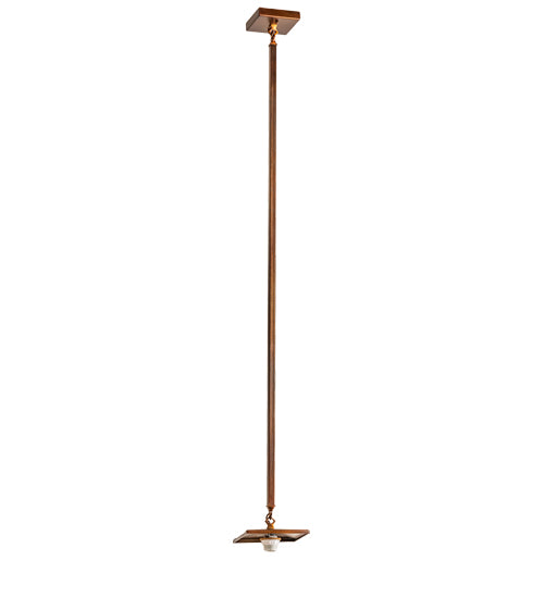 Meyda Lighting Mountain Pine 7"Sq Vintage Copper Mini Pendant Light With Silver Mica Shade Glass