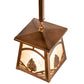 Meyda Lighting Mountain Pine 7"Sq Vintage Copper Mini Pendant Light With Silver Mica Shade Glass