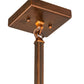 Meyda Lighting Mountain Pine 7"Sq Vintage Copper Mini Pendant Light With Silver Mica Shade Glass