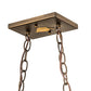 Meyda Lighting Mountain Range 33" 6-Light Antique Copper Gros Ventre Island Pendant Light With Amber Mica Shade Glass