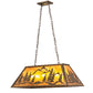 Meyda Lighting Mountain Range 33" 6-Light Antique Copper Gros Ventre Island Pendant Light With Amber Mica Shade Glass