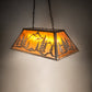 Meyda Lighting Mountain Range 33" 6-Light Antique Copper Gros Ventre Island Pendant Light With Amber Mica Shade Glass