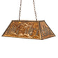 Meyda Lighting Mountain Range 33" 6-Light Antique Copper Gros Ventre Island Pendant Light With Amber Mica Shade Glass