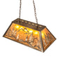 Meyda Lighting Mountain Range 33" 6-Light Antique Copper Gros Ventre Island Pendant Light With Amber Mica Shade Glass