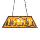 Meyda Lighting Mountain Range 33" 6-Light Antique Copper Gros Ventre Island Pendant Light With Amber Mica Shade Glass