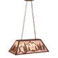 Meyda Lighting Mountain Range 33" 6-Light Rust Gros Ventre WY Island Pendant Light With Silver Mica Shade Glass