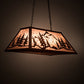 Meyda Lighting Mountain Range 33" 6-Light Rust Gros Ventre WY Island Pendant Light With Silver Mica Shade Glass