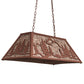 Meyda Lighting Mountain Range 33" 6-Light Rust Gros Ventre WY Island Pendant Light With Silver Mica Shade Glass
