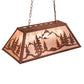 Meyda Lighting Mountain Range 33" 6-Light Rust Gros Ventre WY Island Pendant Light With Silver Mica Shade Glass