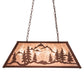 Meyda Lighting Mountain Range 33" 6-Light Rust Gros Ventre WY Island Pendant Light With Silver Mica Shade Glass