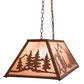 Meyda Lighting Mountain Range 33" 6-Light Rust Gros Ventre WY Island Pendant Light With Silver Mica Shade Glass