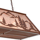 Meyda Lighting Mountain Range 33" 6-Light Rust Gros Ventre WY Island Pendant Light With Silver Mica Shade Glass